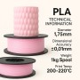 Filetto PLA+ Toz Pembe 3D Filament – 1.75mm – 1KG – AMS Uyumlu