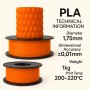 Filetto PLA+ Turuncu 3D Filament – 1.75mm – 1KG – AMS Uyumlu