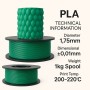 Filetto PLA+ Yeşil 3D Filament – 1.75mm – 1KG – AMS Uyumlu