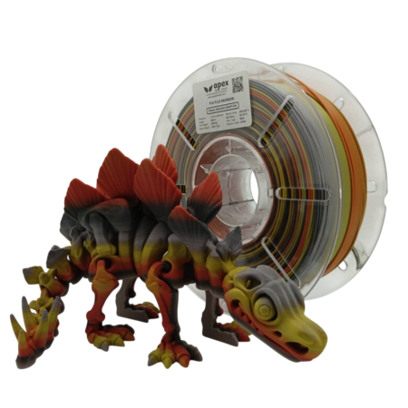 Apex3D Gökkuşağı PLA+ Filament - Volkanik Patlama, 1kg, 1.75mm