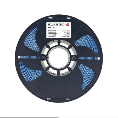 Elas Sedefli Mavi PET-G Makaralı Filament 1.75mm 1 KG