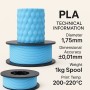 Filetto PLA+ Açık Mavi 3D Filament – 1.75mm – 1KG – AMS Uyumlu