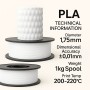 Filetto PLA+ Beyaz 3D Filament – 1.75mm – 1KG – AMS Uyumlu
