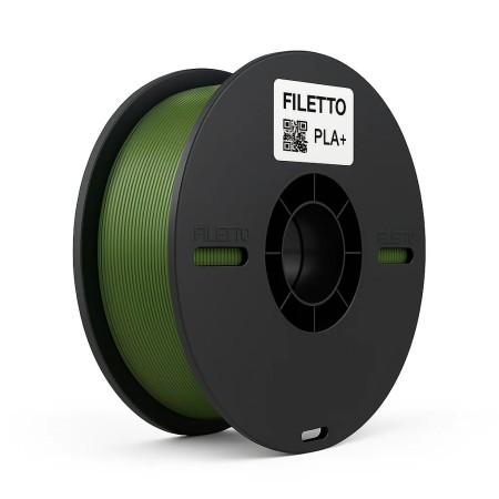 Filetto PLA+ Haki Yeşil 3D Filament – 1.75mm – 1KG – AMS Uyumlu